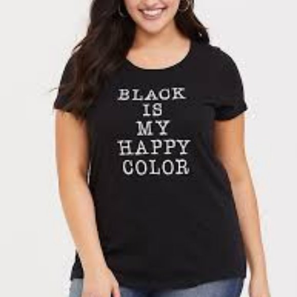 🔴Plus size 4, NWT Torrid Black Is My Happy Color Shirt Armpit to armpit 27" - Picture 4 of 5